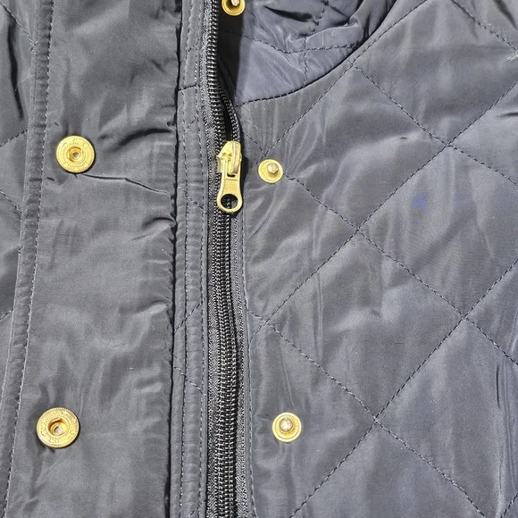 Adrienne Vittadini Navy Blue Quilted Puffed Fur Lined Vest Size Medium - Picture 13 of 16